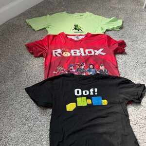 T-Shirt Bundle Zara Green Minecraft/Red Roblox/Black Roblox Oof